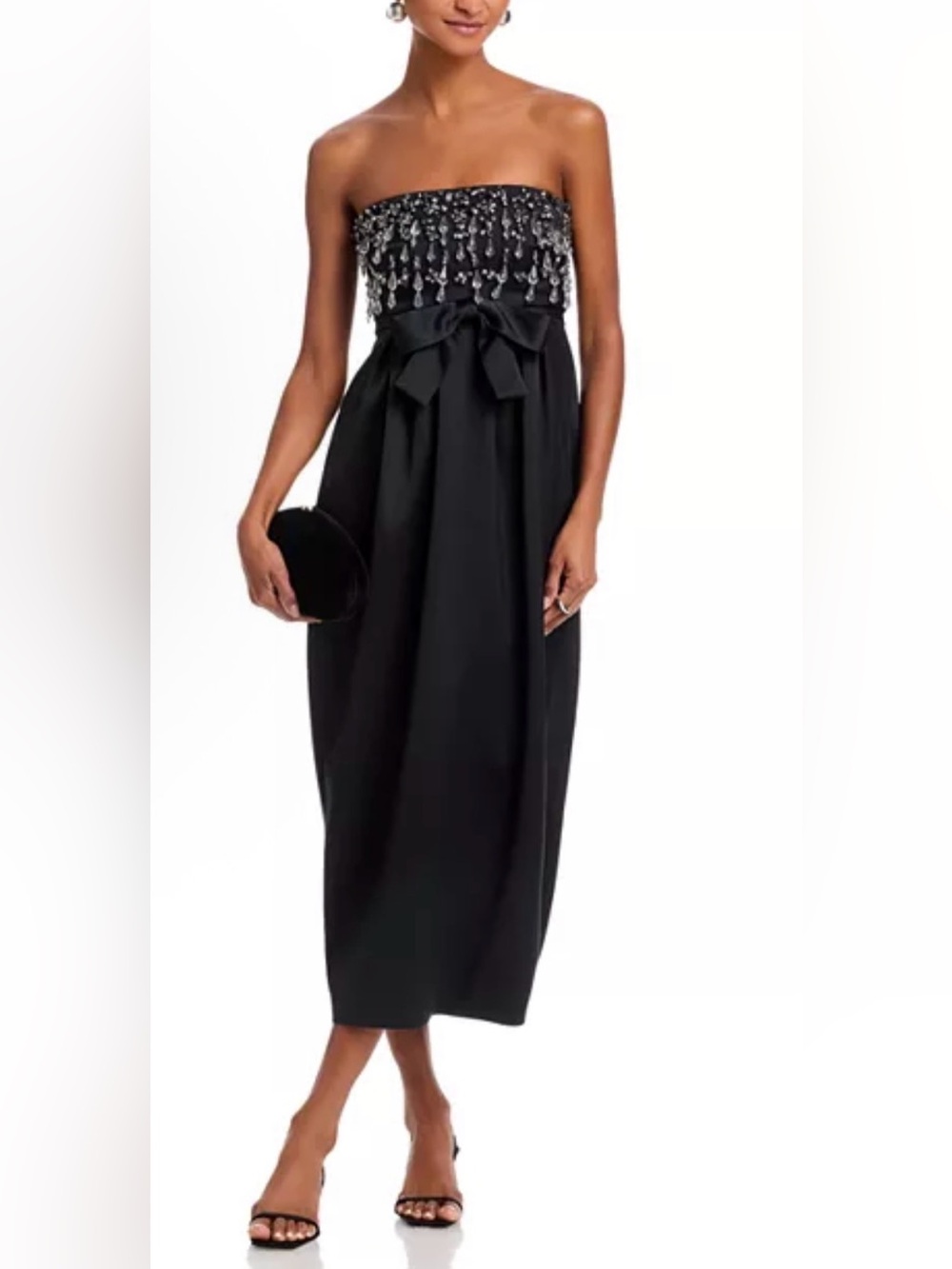 Zelina Gemstone Strapless Midi Dress